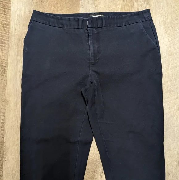 Karl Lagerfeld Paris Navy Blue Dress Pants Cropped